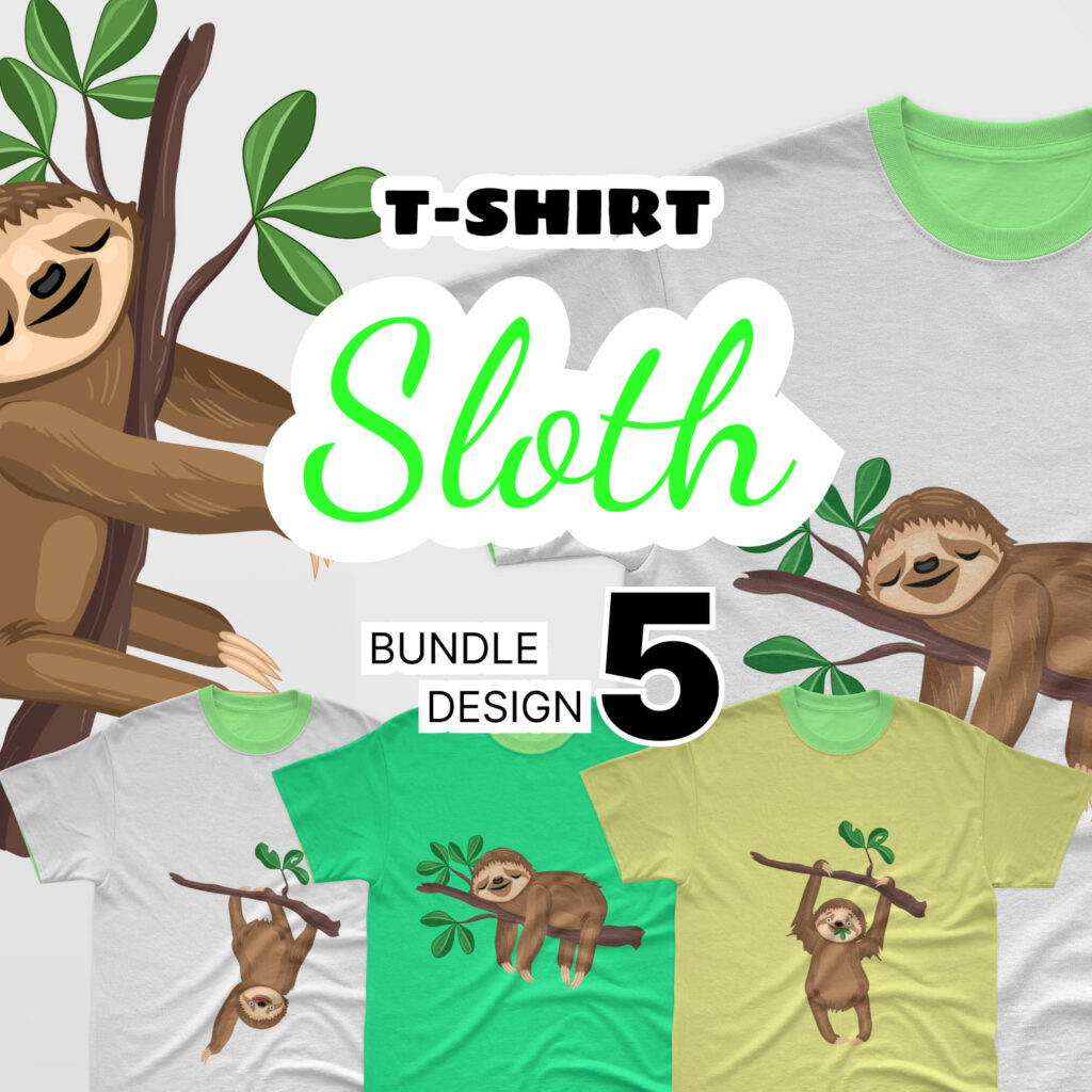Sloth SVG T-Shirt Designs Bundle – MasterBundles