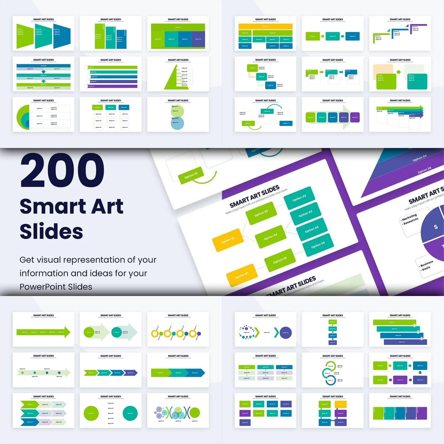 Image collection of amazing slides with presentation template infographics.