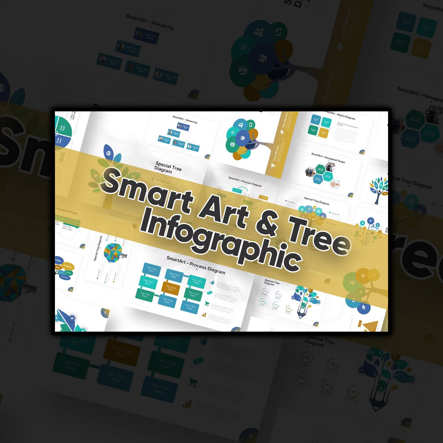 A set of adorable tree diagram presentation slides.