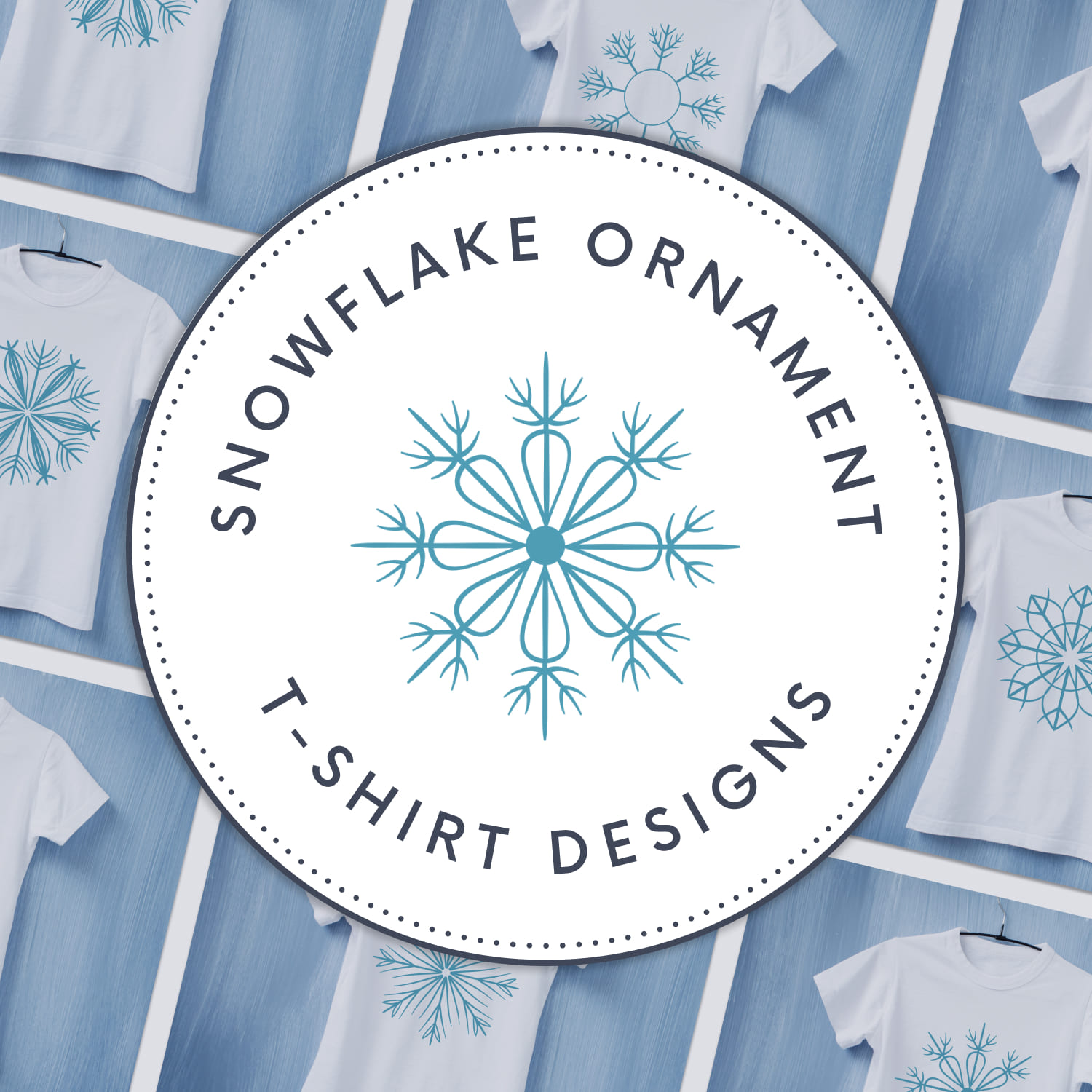 Snowflake Ornament SVG T-shirt Designs.