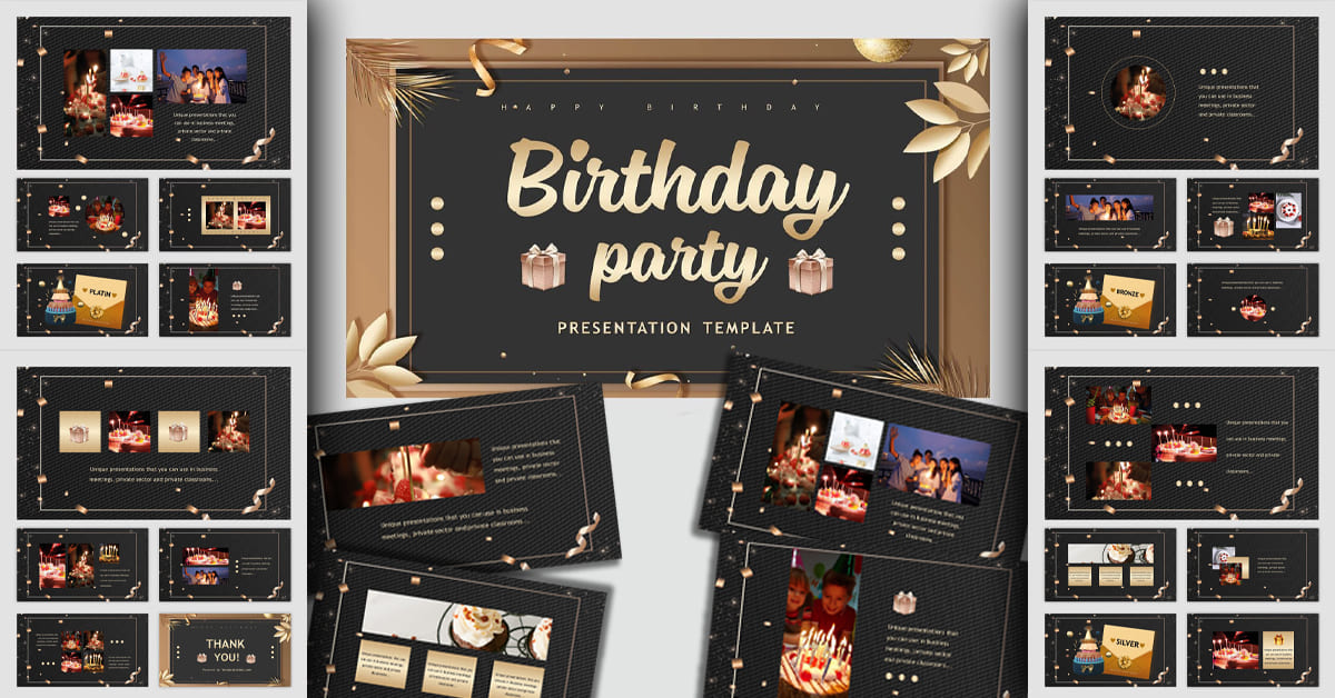 Birthday Party Events Powerpoint Template - Facebook.