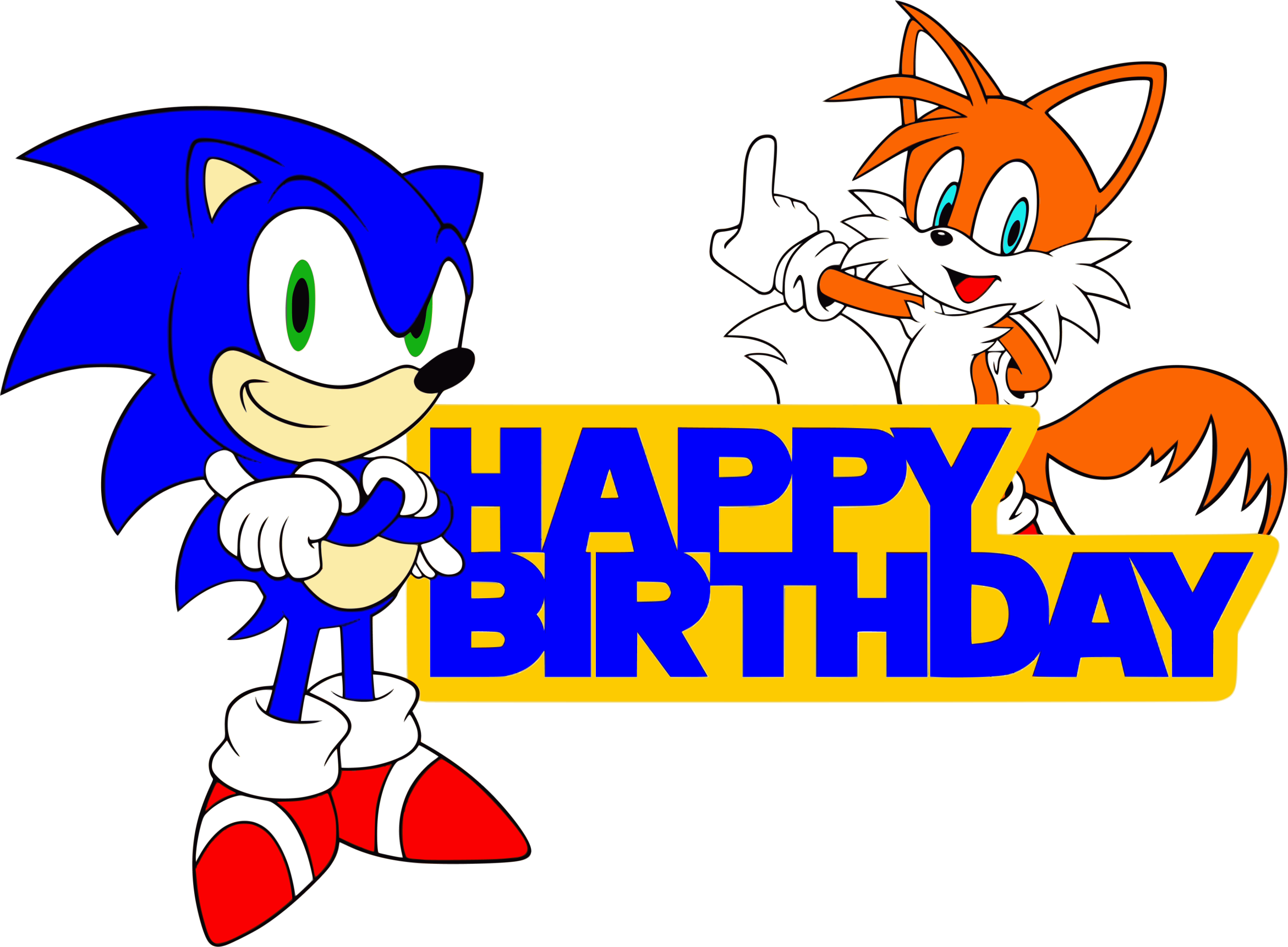 Cute sonic image with "Happy Birthday" caption.