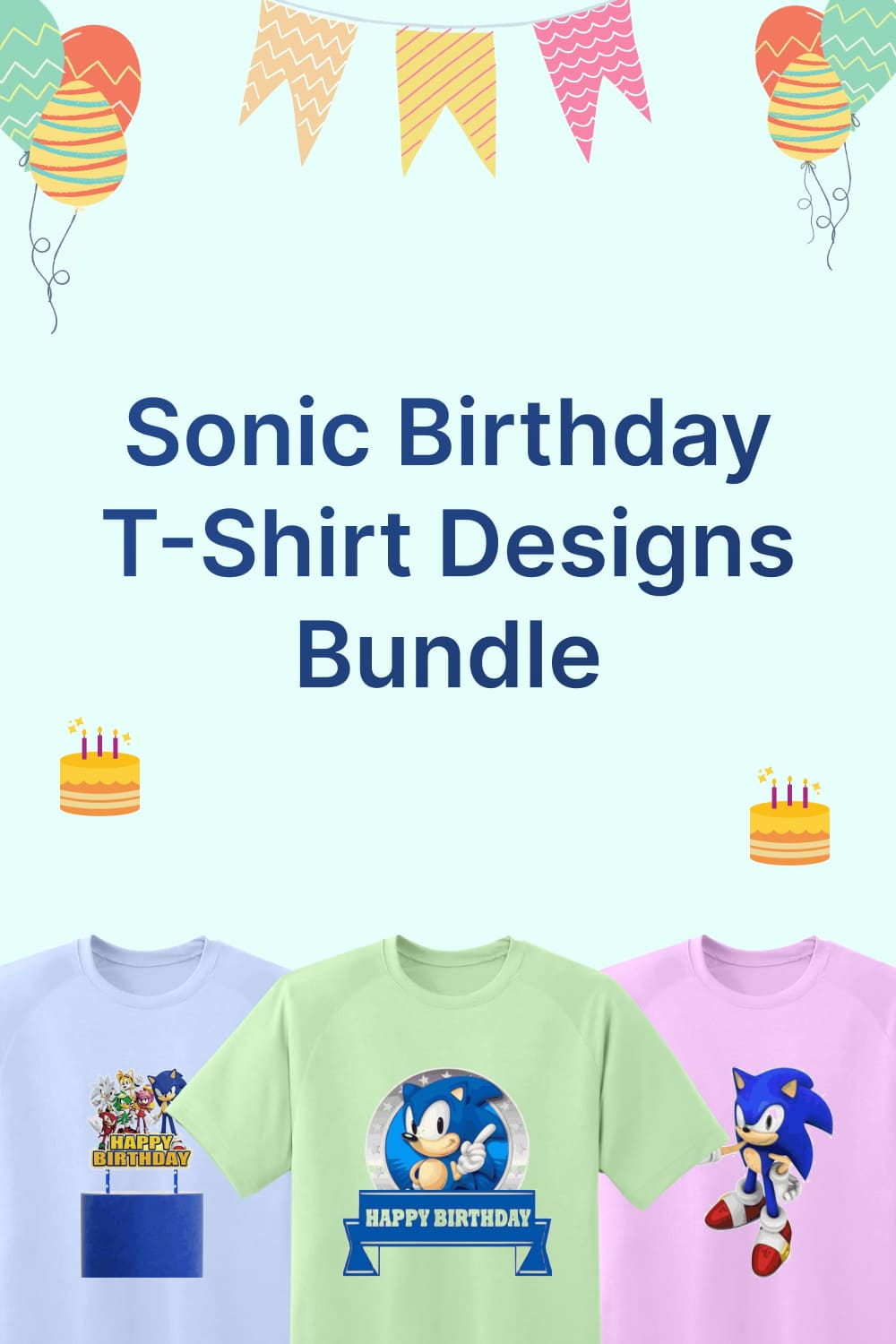 sonic birthday t shirt designs bundle 03 483