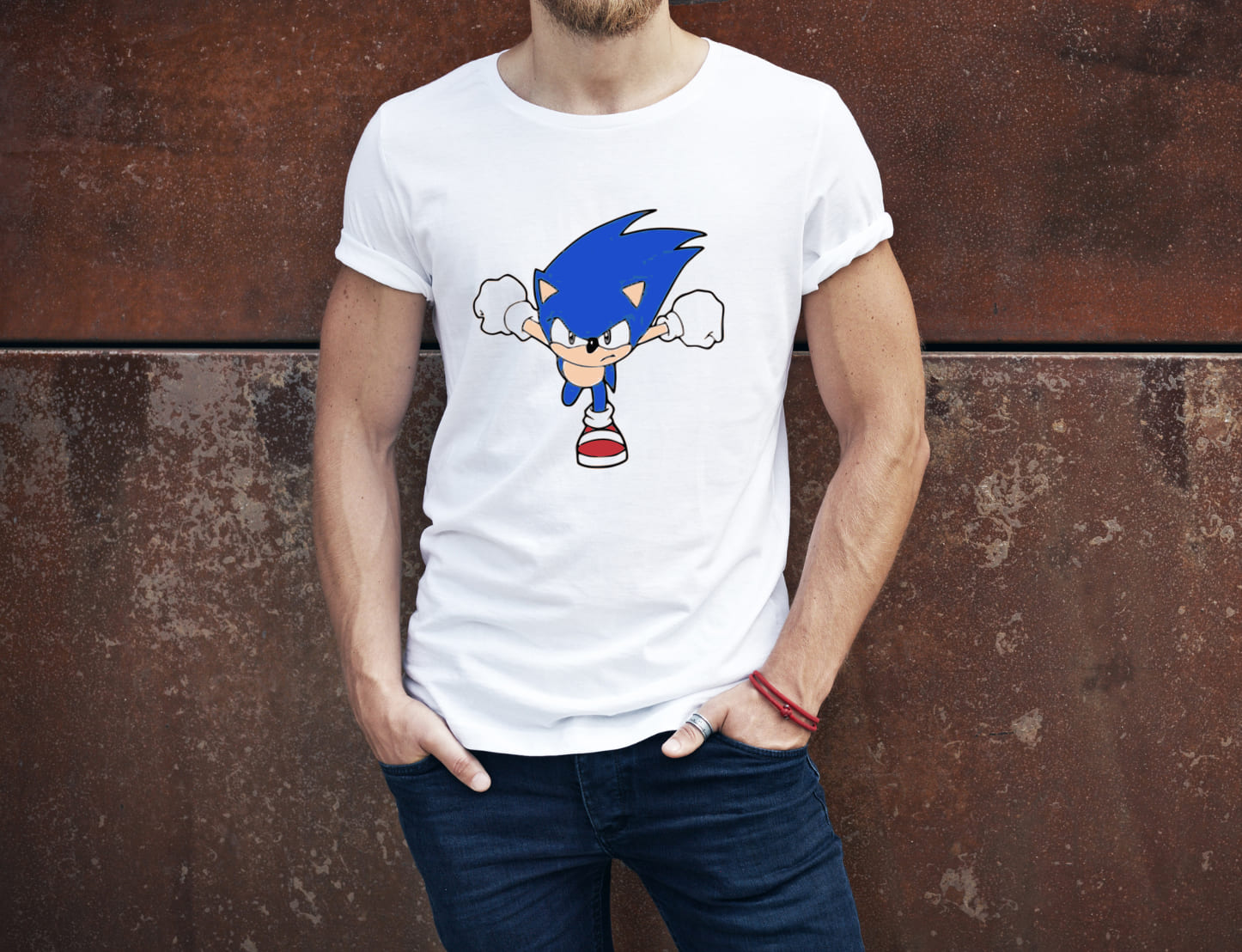 Angry Sonic is ready to fight.