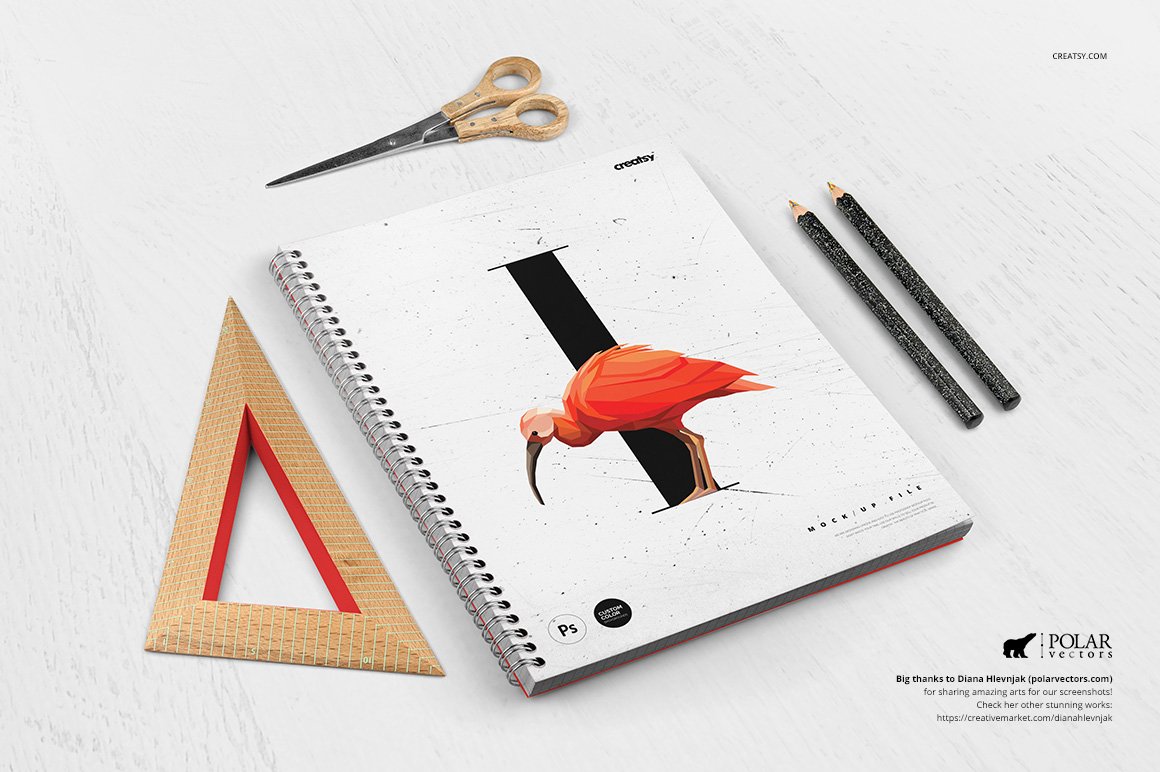 A picture of a wonderful spiral notebook with a flamingo on the cover and stationery.