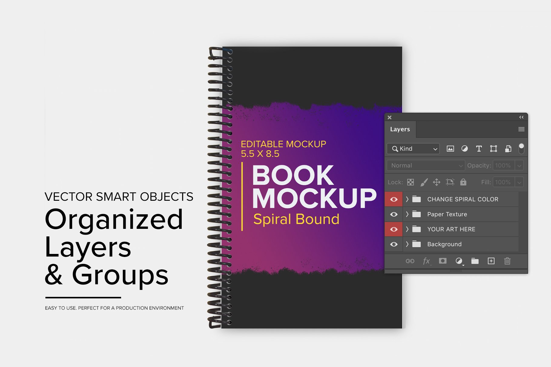 This mockup is an easy editable in Adobe Photoshop.