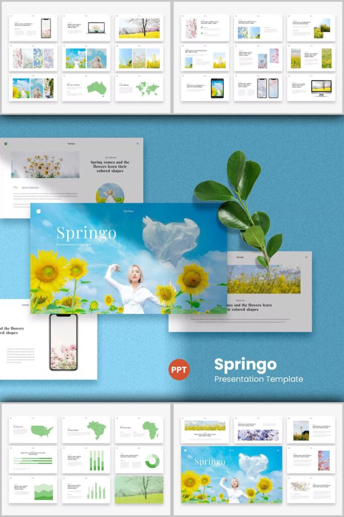 Springo - Flowers Powerpoint Template – MasterBundles
