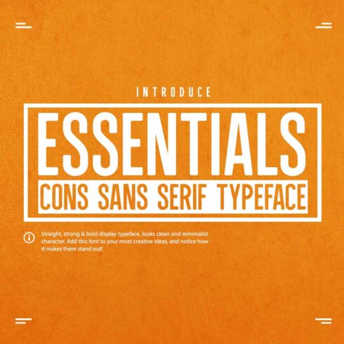 Essentials - Sans Serif Typeface main cover.