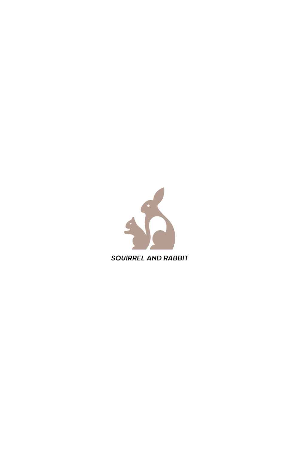 Squirrel and Rabbit Logo Pinterest collage image.