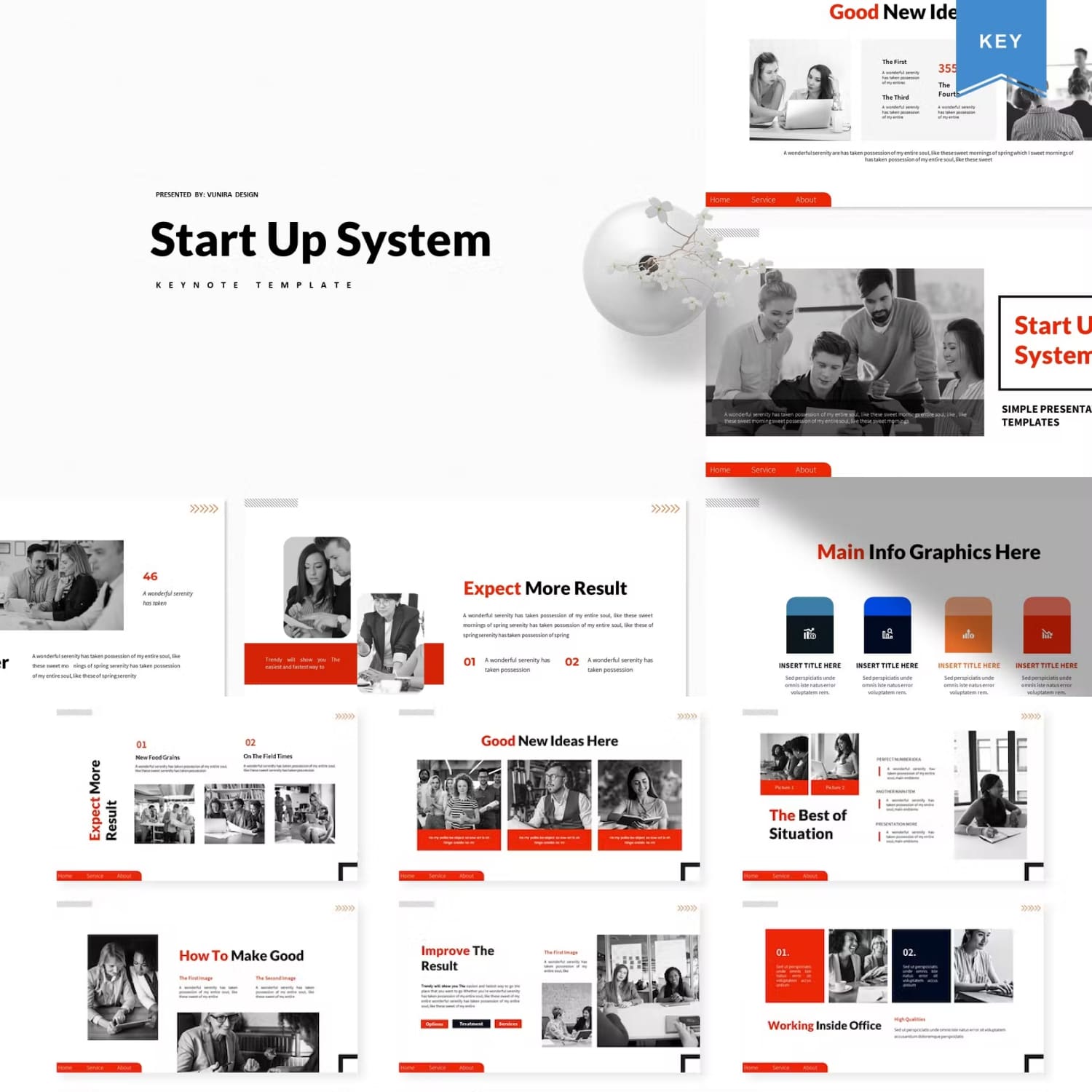 Cover with amazing startup presentation template slides.