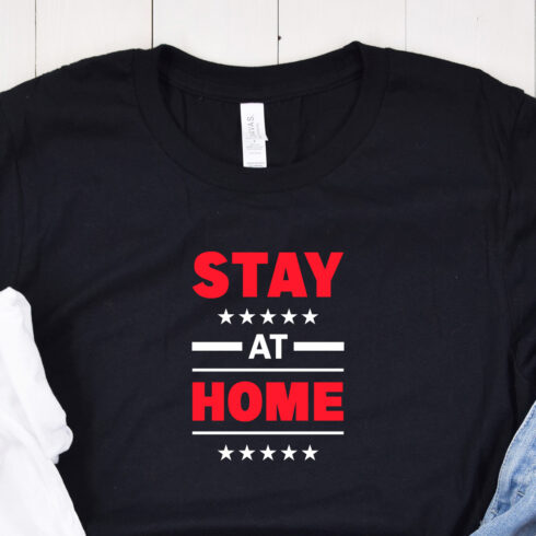 Stay at Home T-Shirt Design cover image.