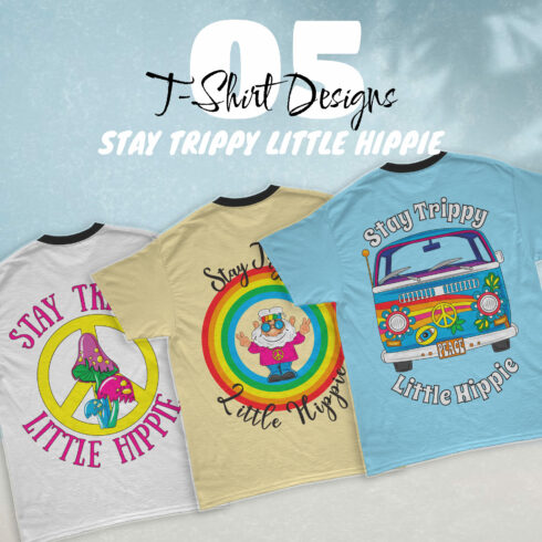 Stay Trippy Little Hippie SVG T-shirt Designs Bundle - main image preview.