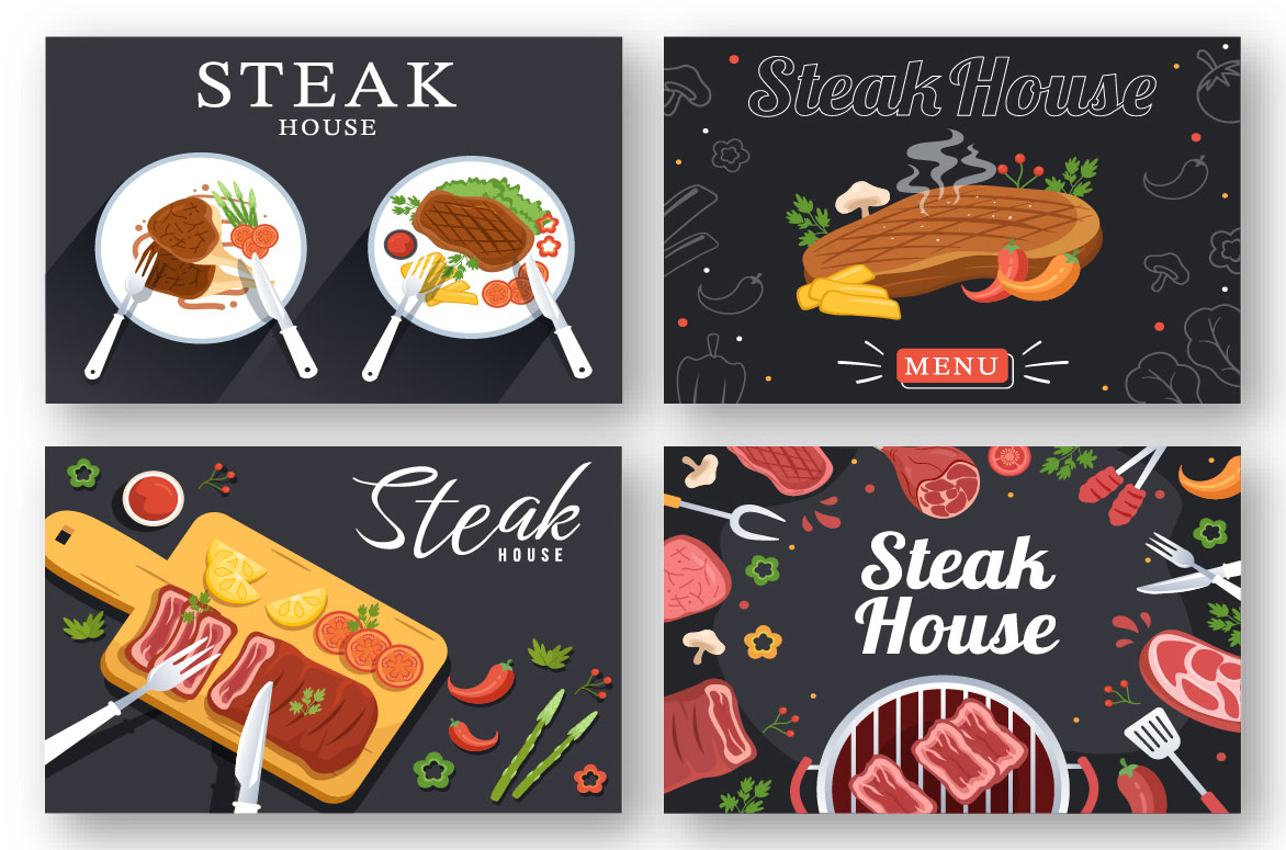 Steakhouse Illustration Design preview image.