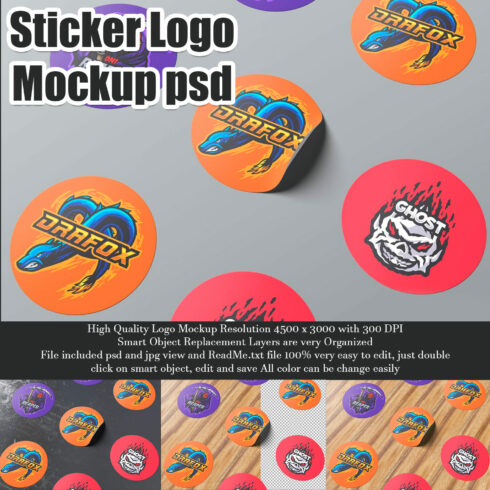 A set of gorgeous round stickers for logos.