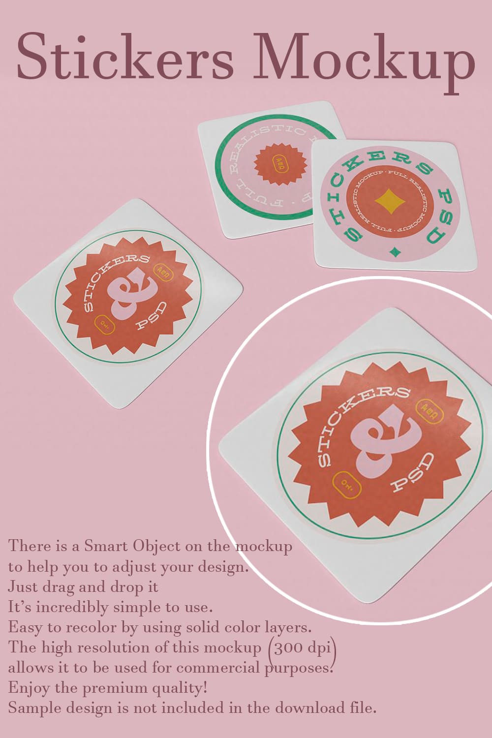 Picture with wonderful round stickers with exquisite design.