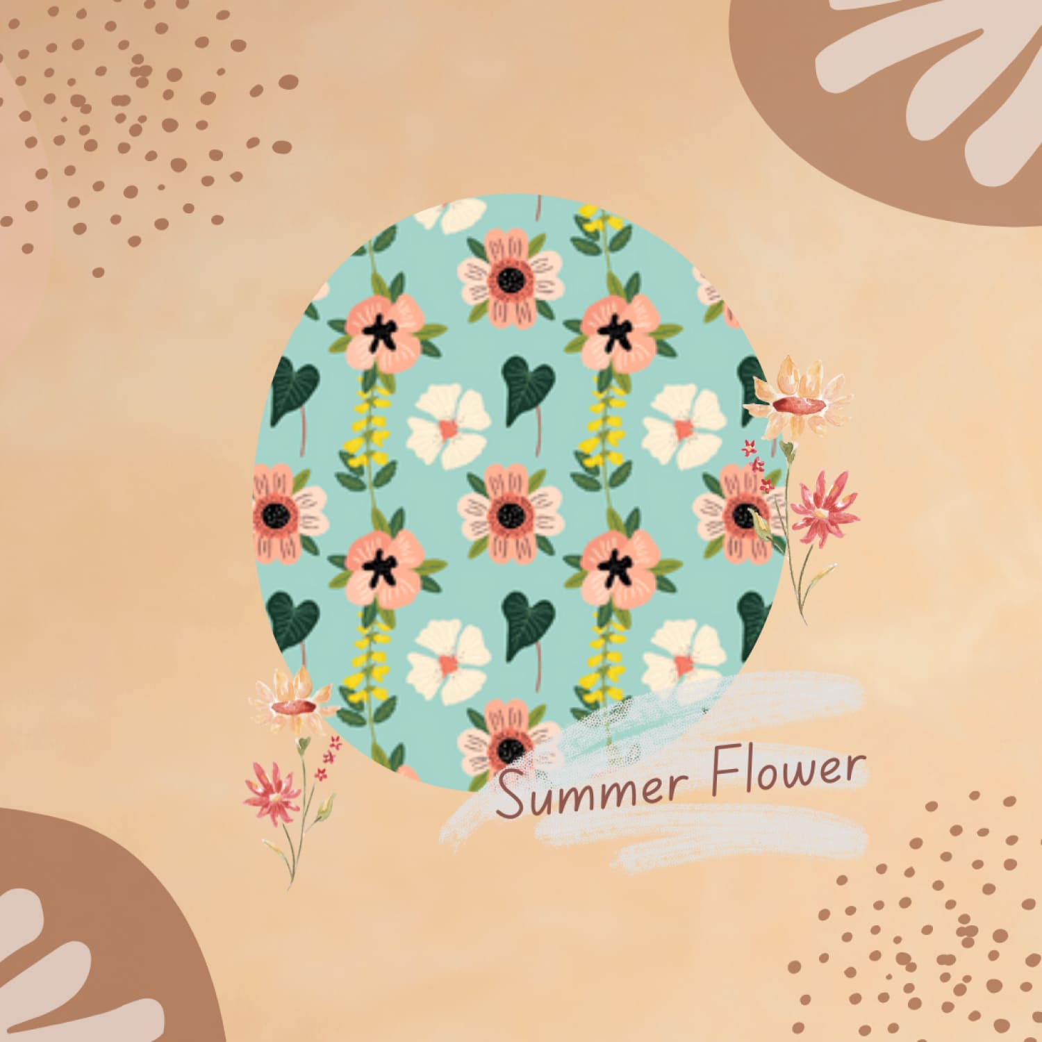 12 Summer Flower Seamless Patterns JPG.