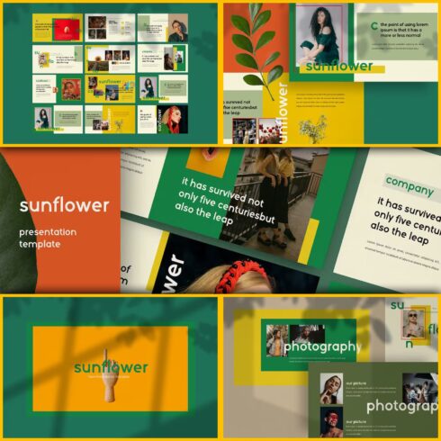 Sunflowers Powerpoint Creative Business Company - main image preview.