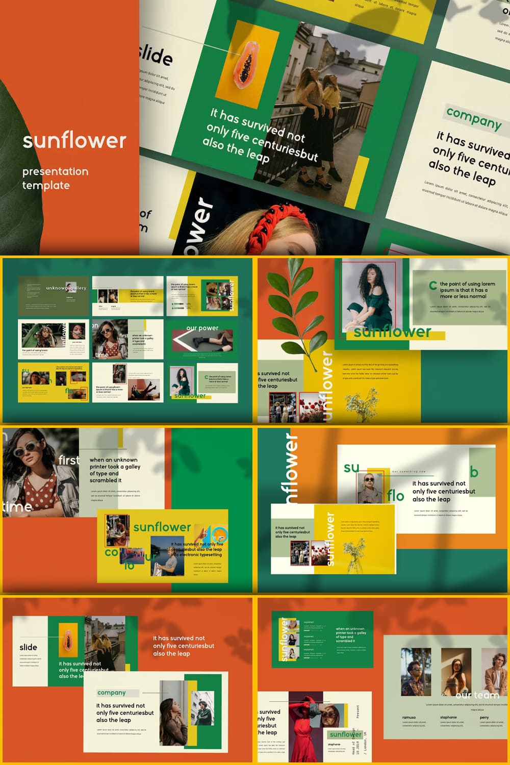 Sunflowers powerpoint creative business company - pinterest image preview.