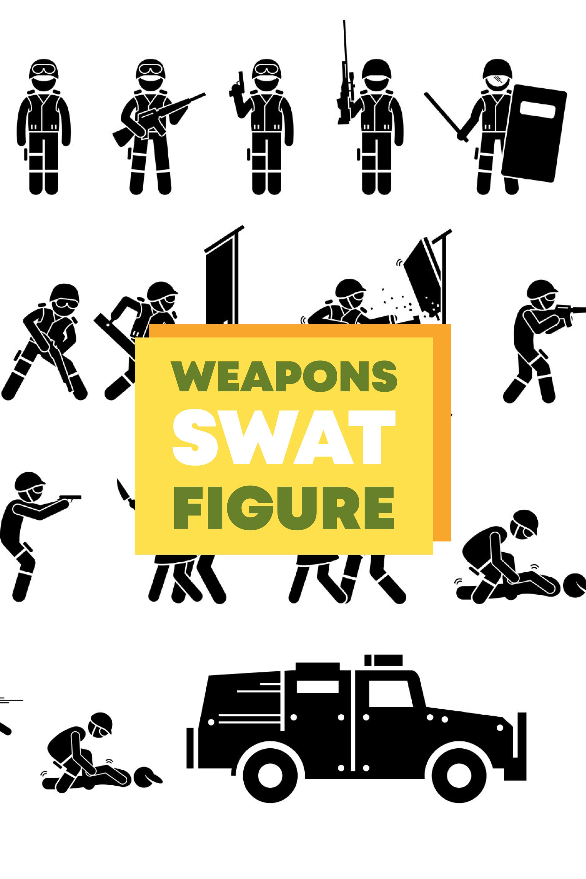 SWAT Special Weapons Tactics Police Officer Cop Stick Figure - Pinterest.