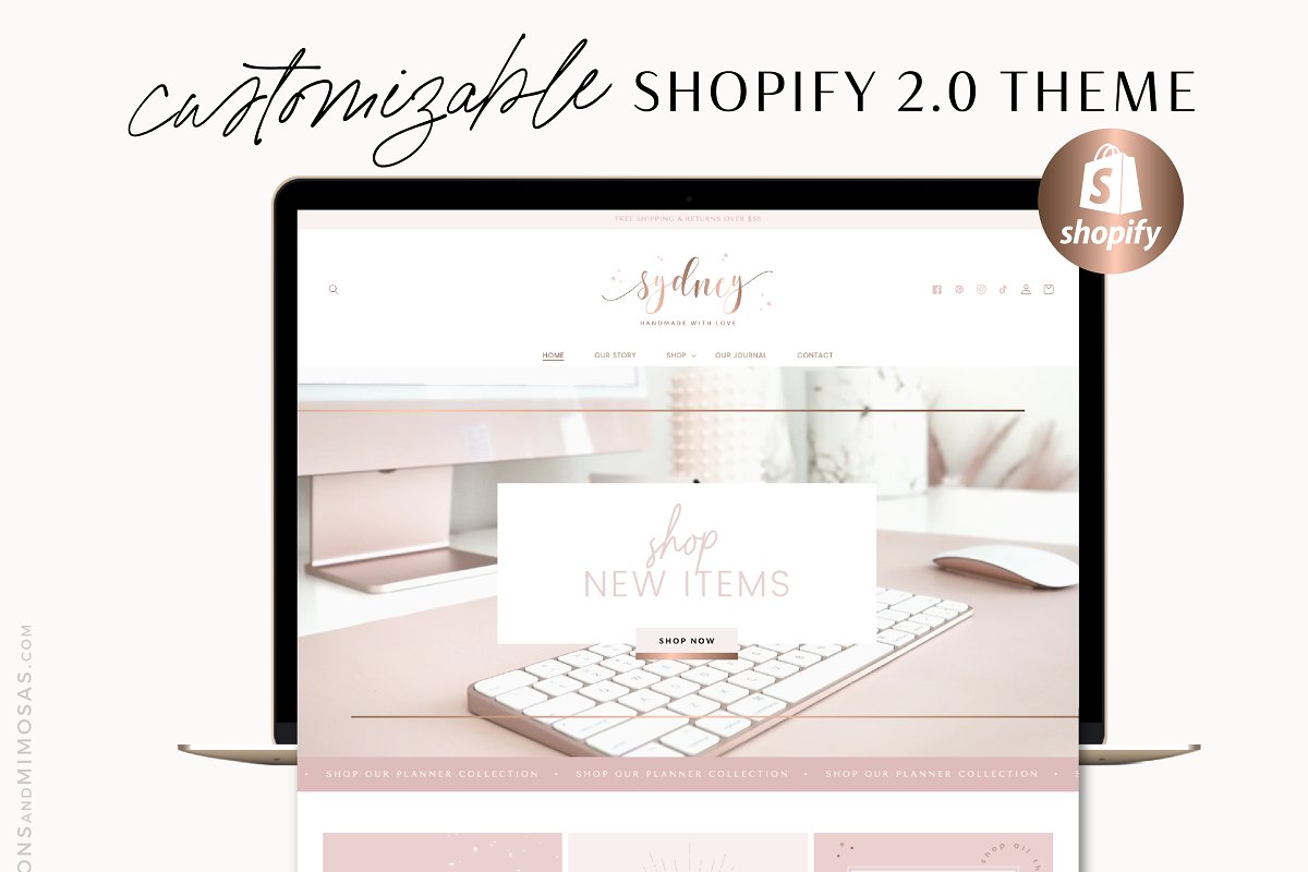 Cover image of Rose Gold Shopify Theme.