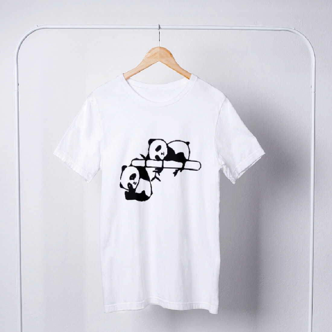 T-shirt Resting Panda Design Graphics preview image.