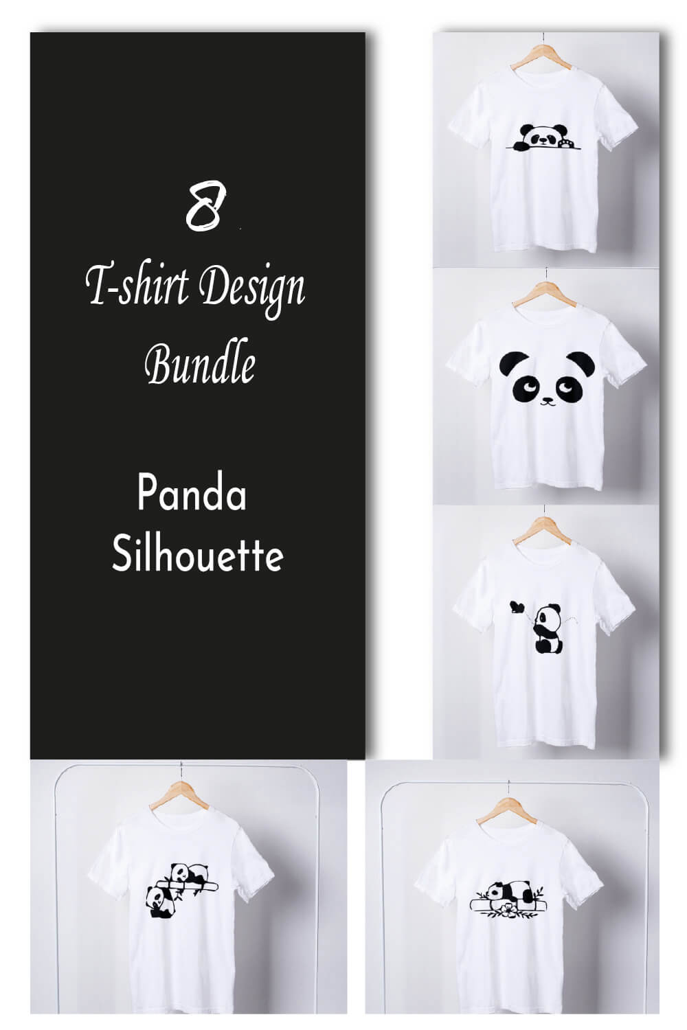 Panda T-shirt Design Graphics pinterest image.