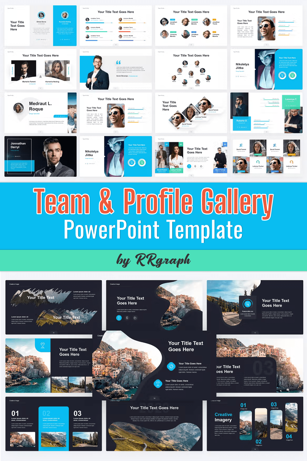 Pack of images of gorgeous presentation template slides.