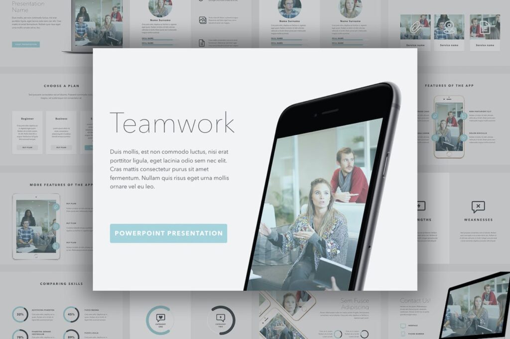 Teamwork PowerPoint Template – MasterBundles