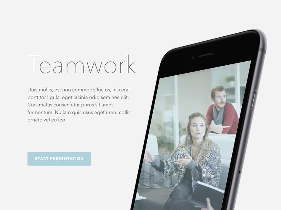 Image of an enchanting slide presentation template on the topic of teamwork.