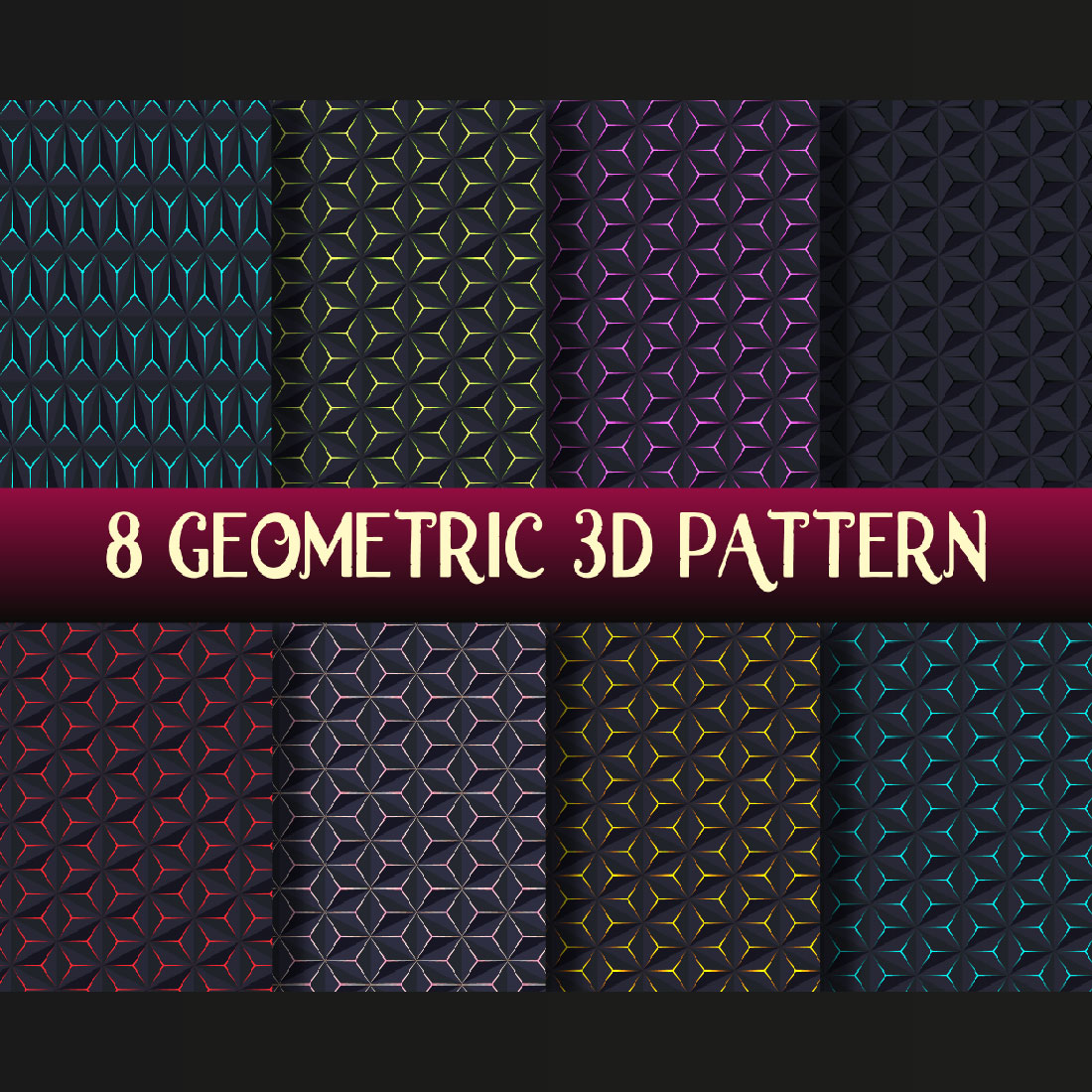 Geometric 3D Seamless Patterns cover image.