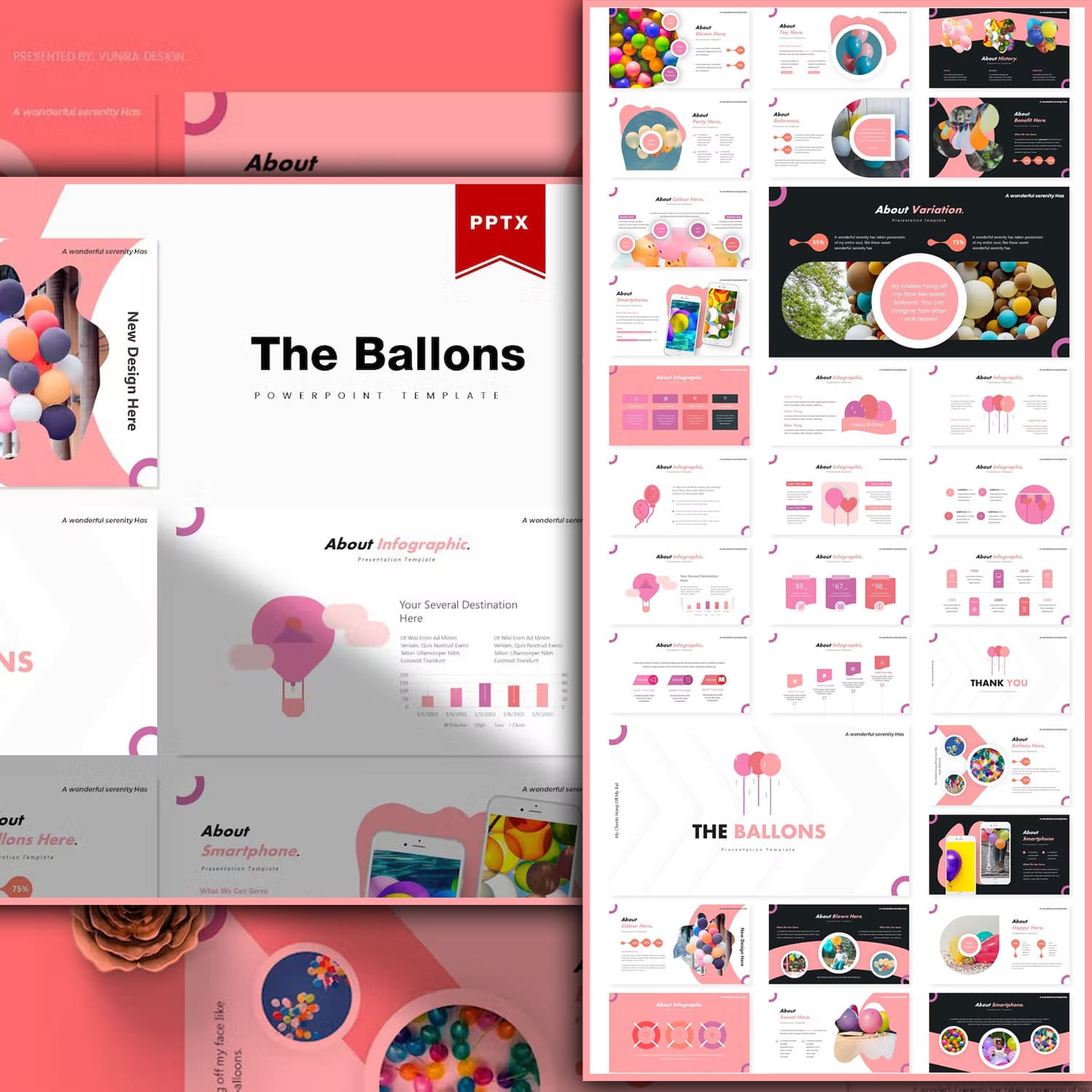 The Balloons | Powerpoint Template Cover.