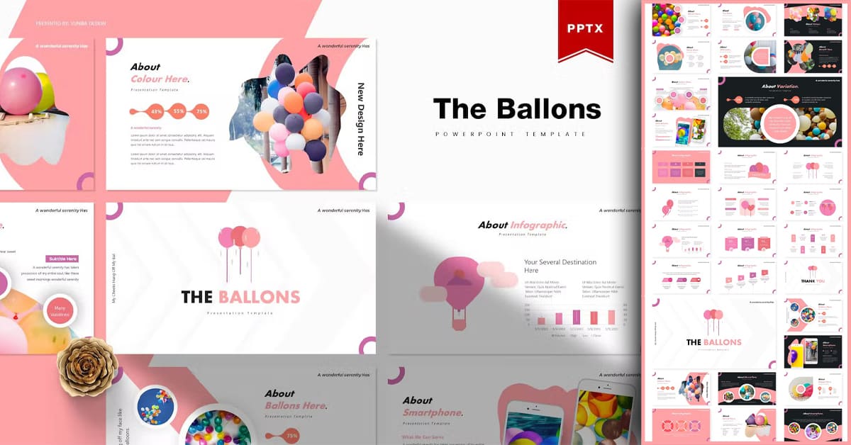 The Balloons | Powerpoint Template - Facebook.