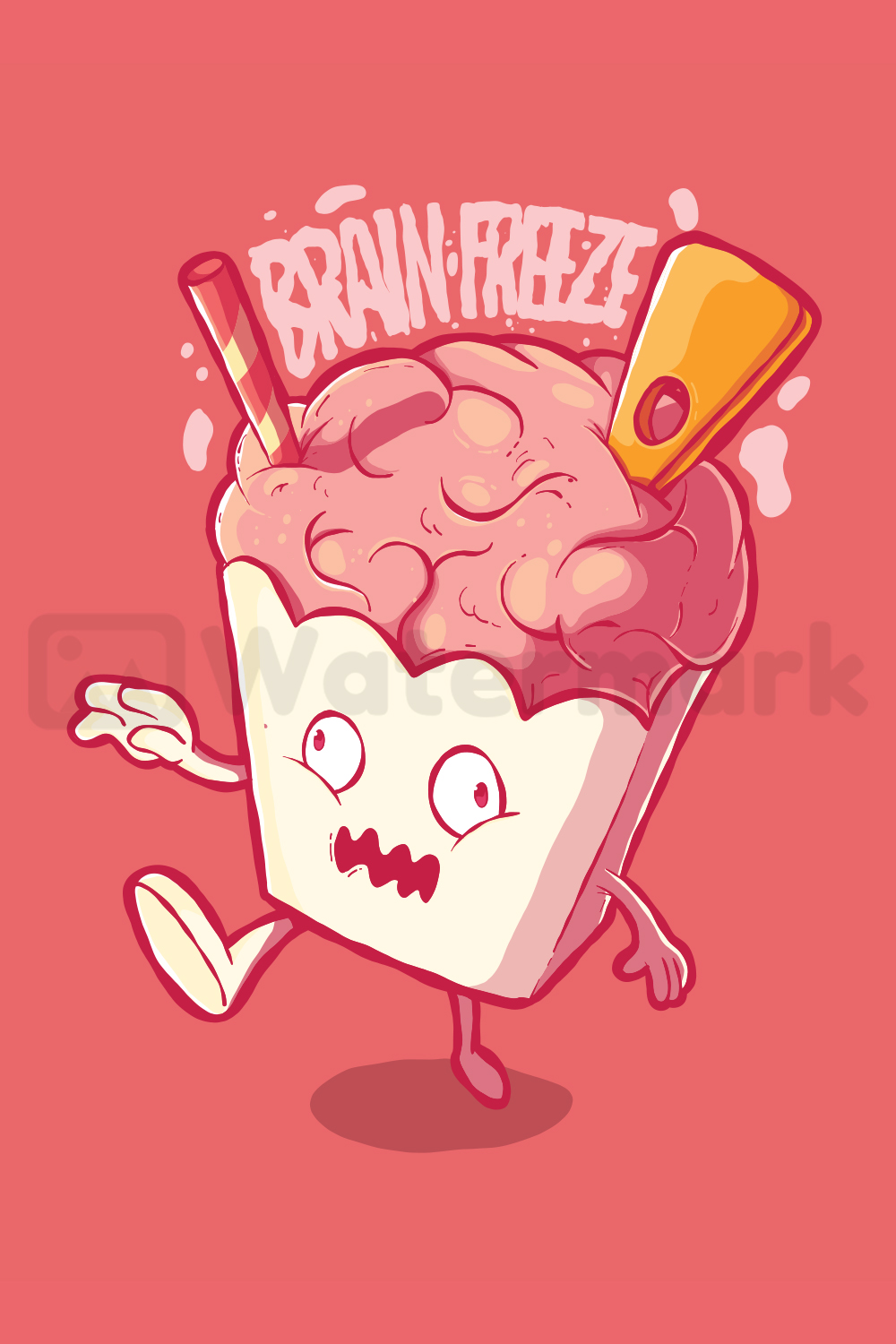 The Brain Freeze Vector Design Illustration pinterest image.