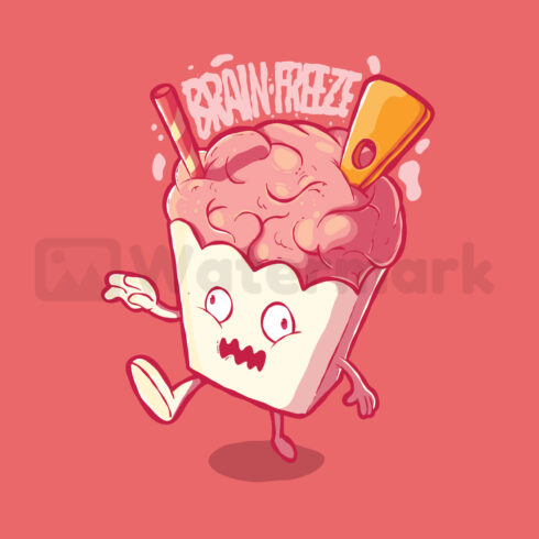 The Brain Freeze Vector Design Illustration cover image.