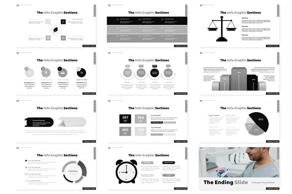Collection of images of elegant presentation template slides on the topic of dentistry.
