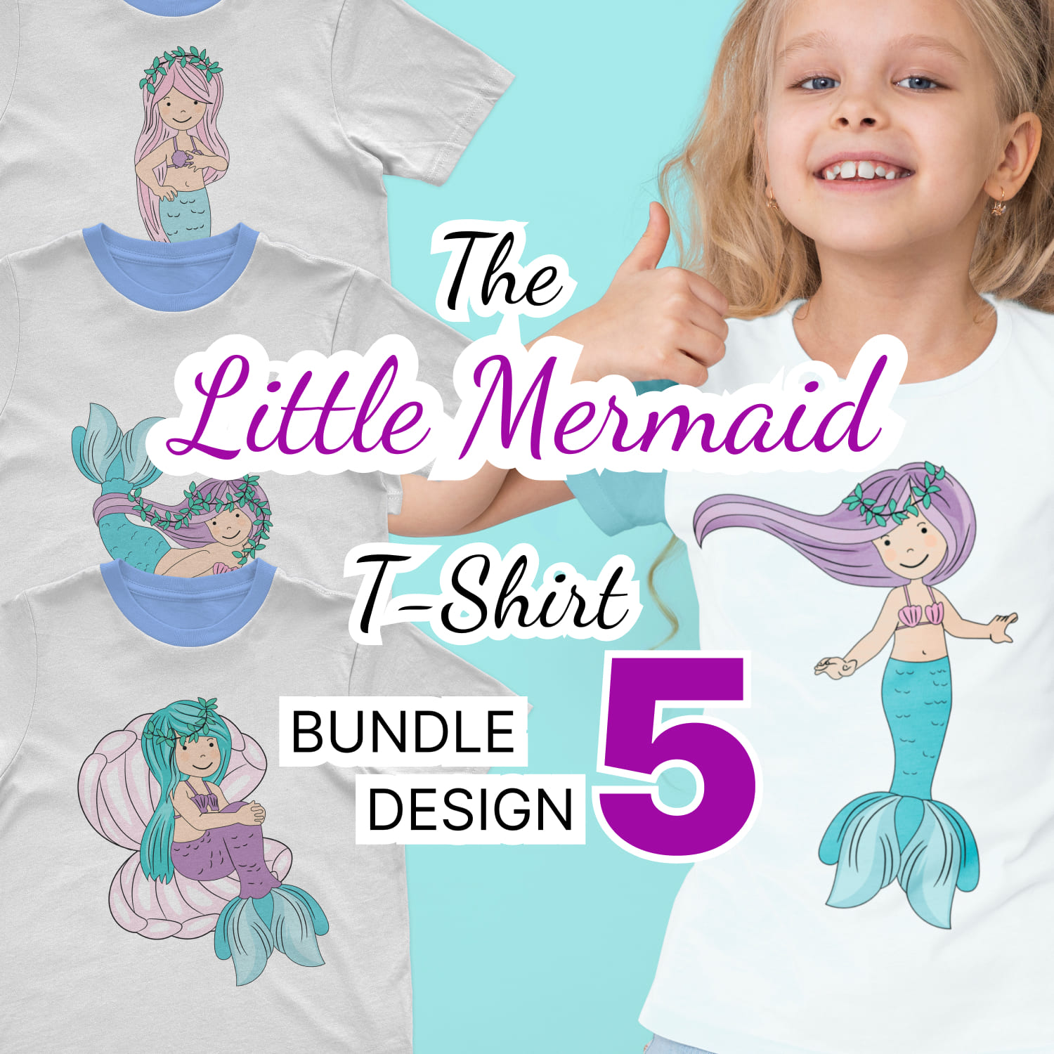 the little mermaid svg t-shirt design.