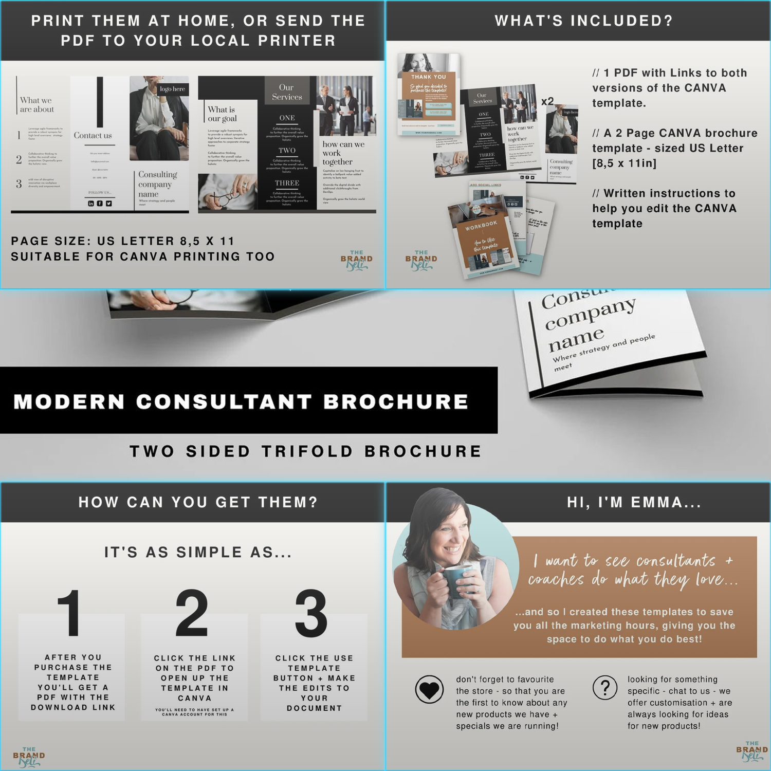 The Modern Consultants Trifold Marketing brochure template cover.