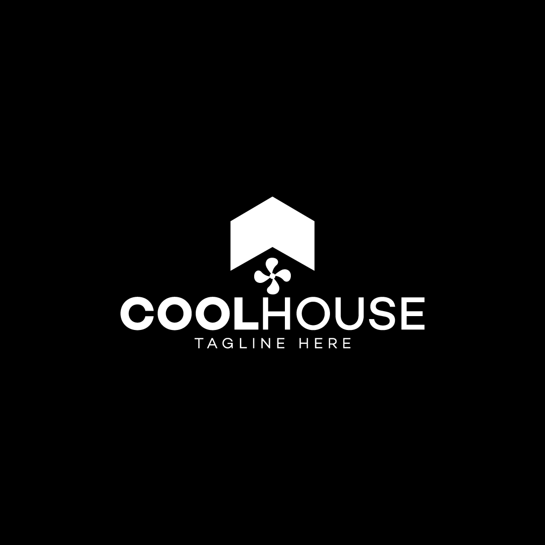House Logo Template with black background.