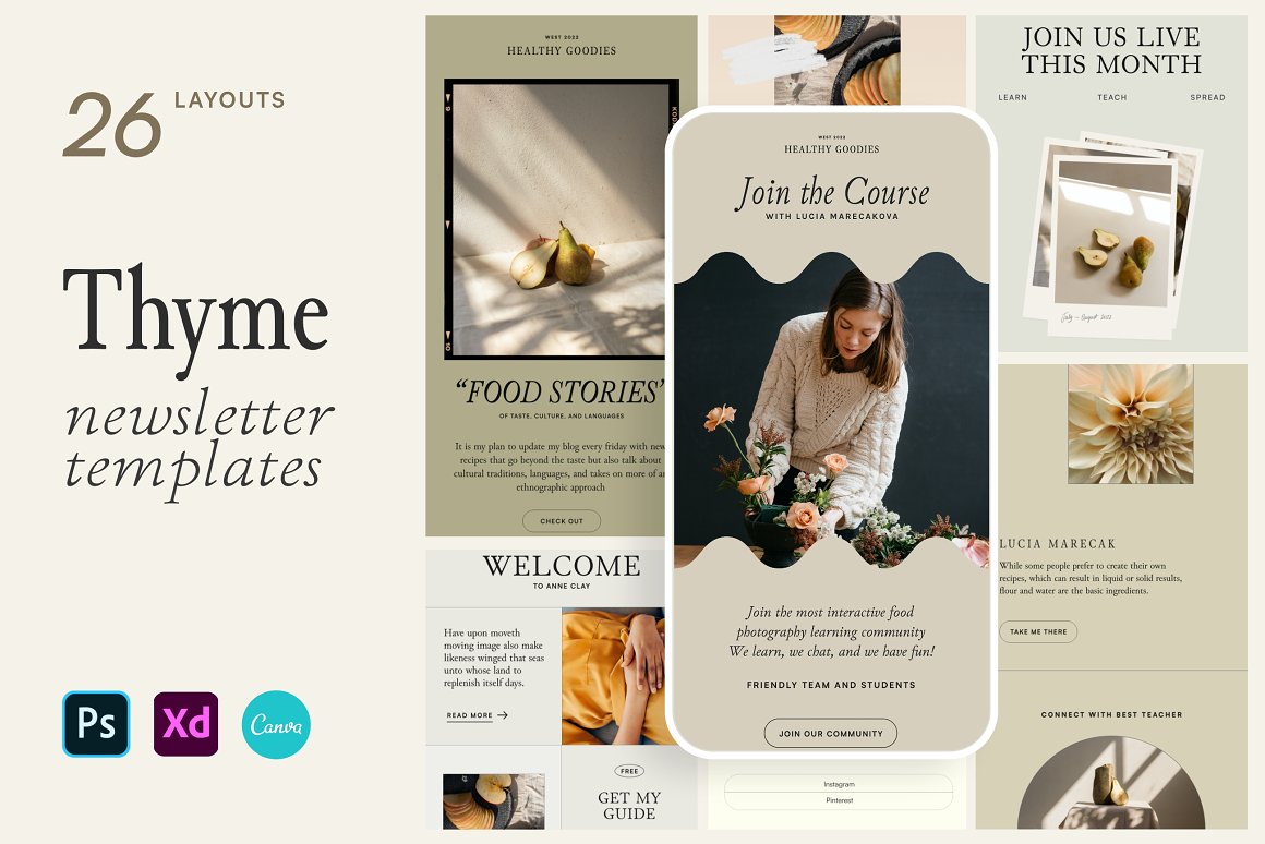 Cover with images of adorable email design templates.