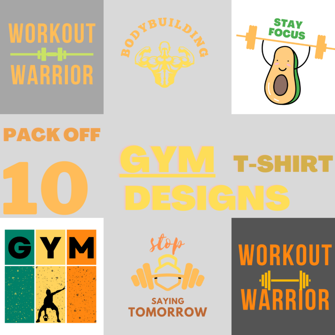 Fitness Gym T-Shirt Designs cover image.