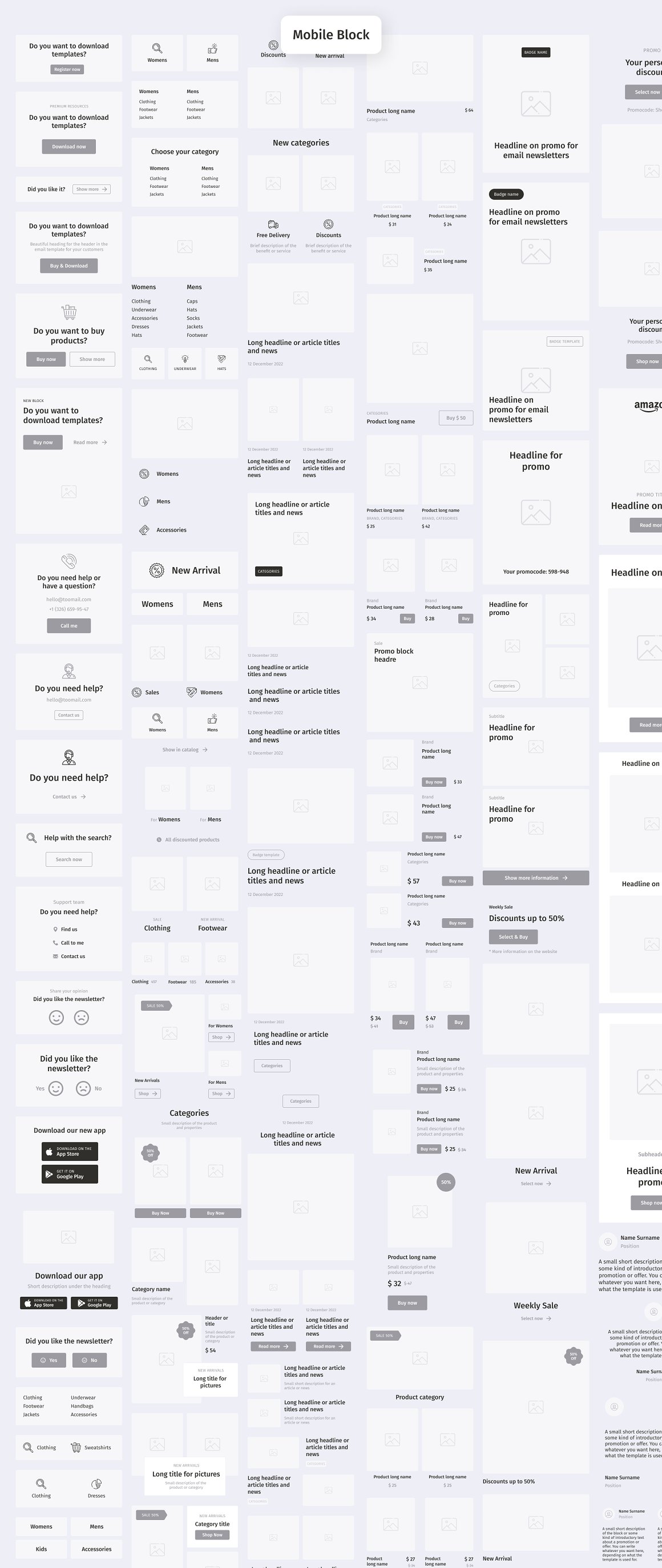An image of an elegant wireframe email newsletter.