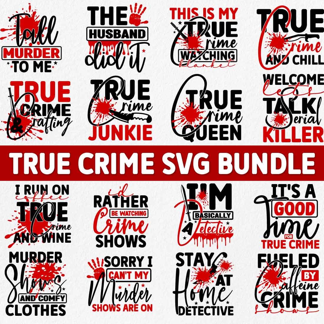 True Crime SVG Bundle pinterest image.