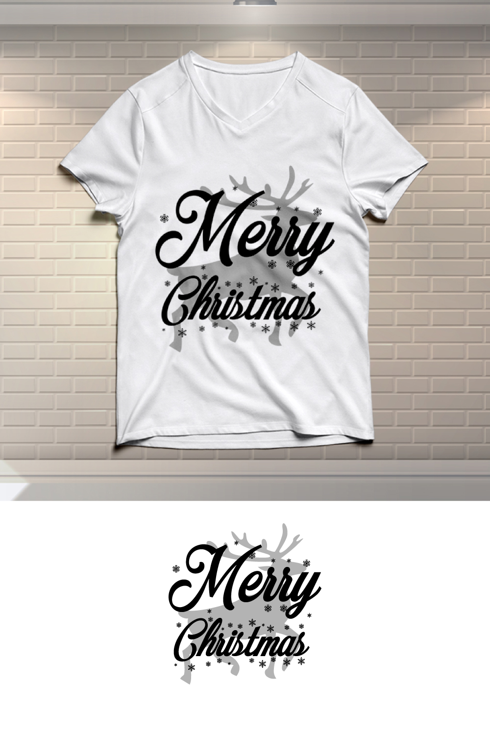 Merry Christmas T-shirt Design pinterest image.