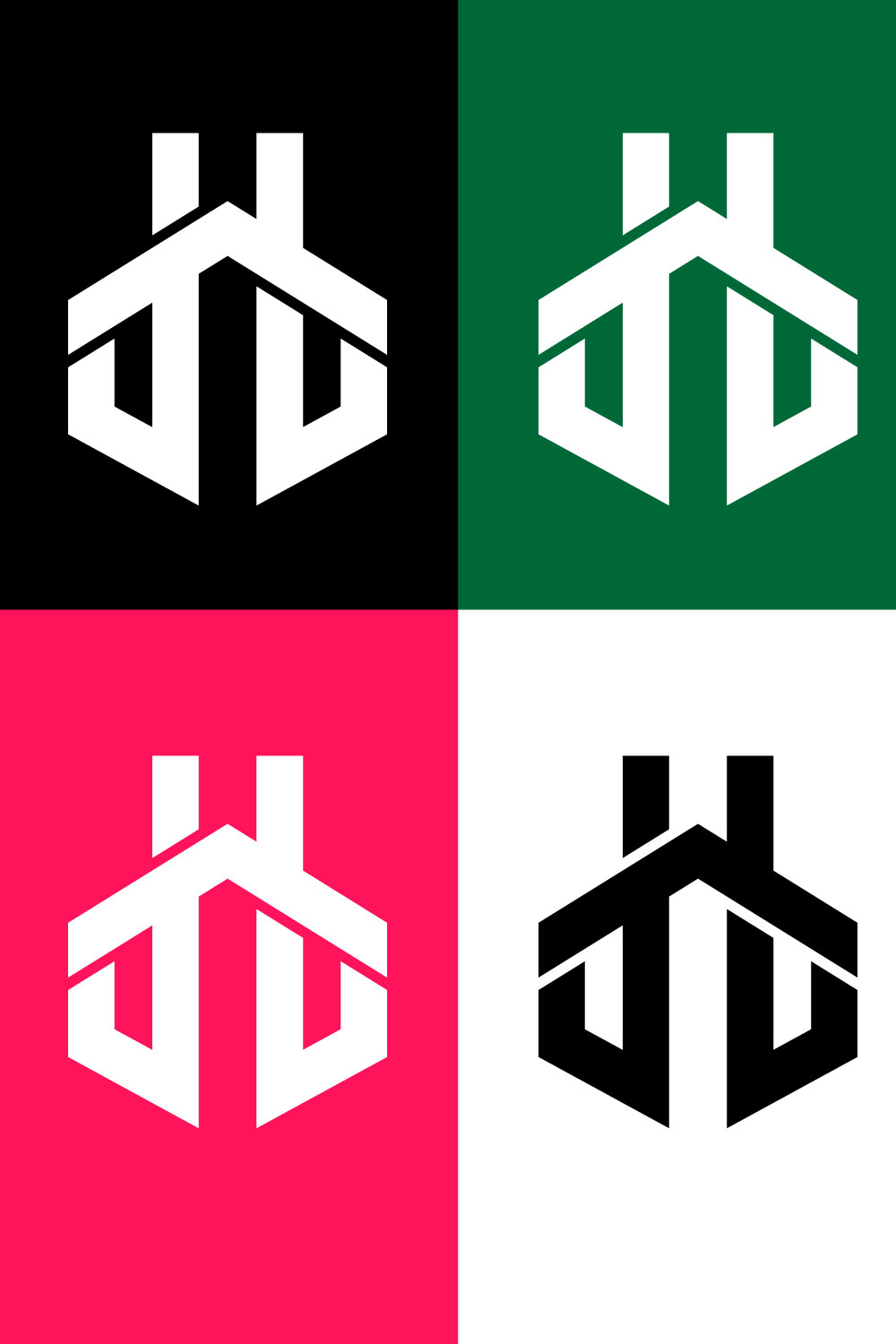 TT Monogram Letter Logo Vector pinterest image.