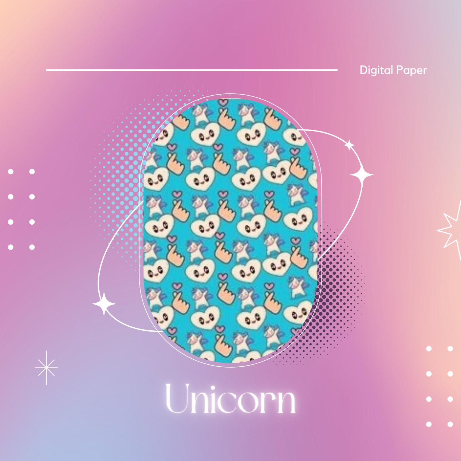 Unicorn Digital Paper, Unicorn Pattern.