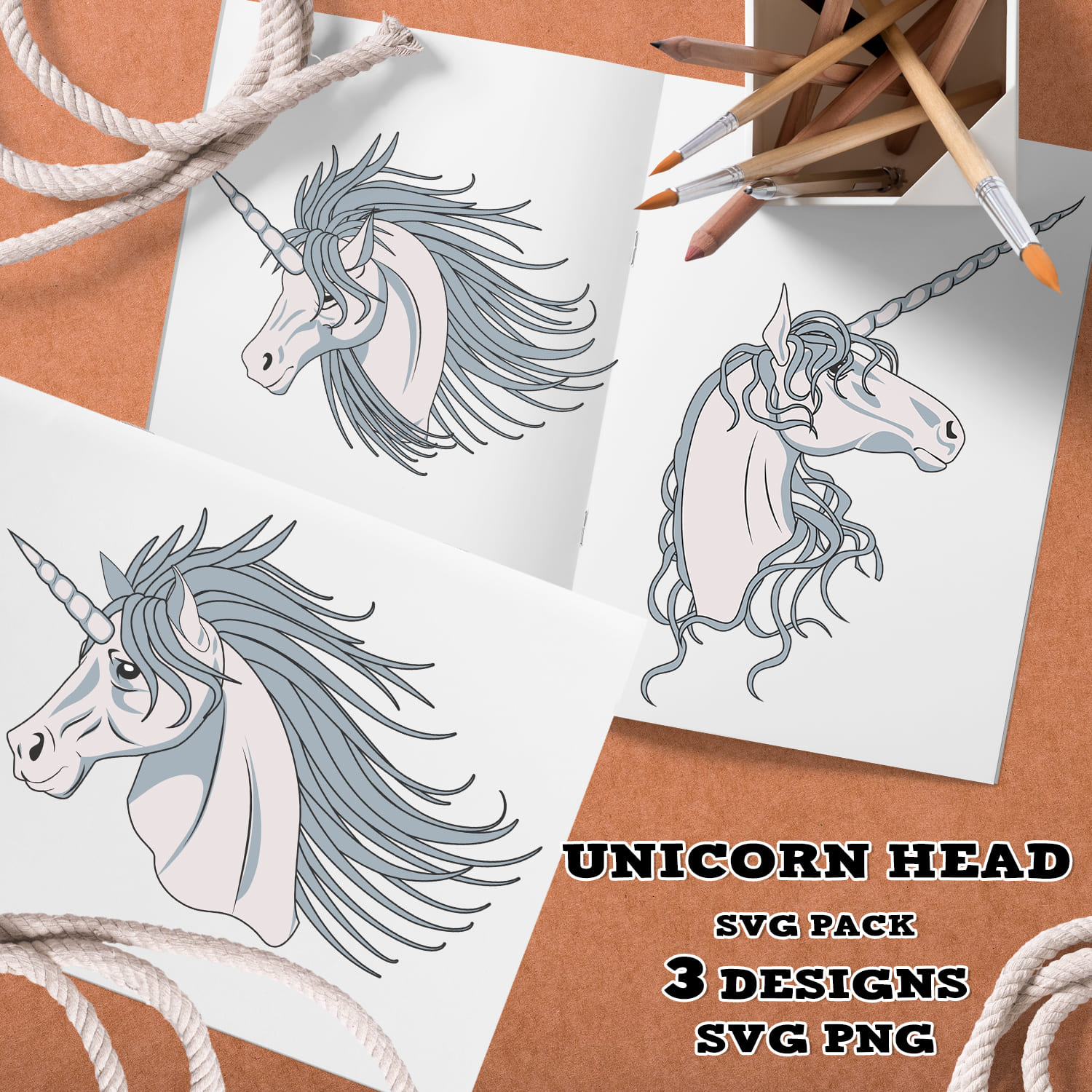Unicorn Head SVG - main image preview.