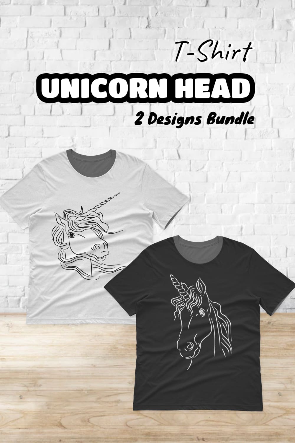 Unicorn Head T-shirt Designs Bundle - Pinterest.