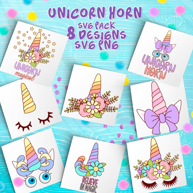 Unicorn Horn SVG Bundles MasterBundles Unicorn horn svg bundles masterbundles