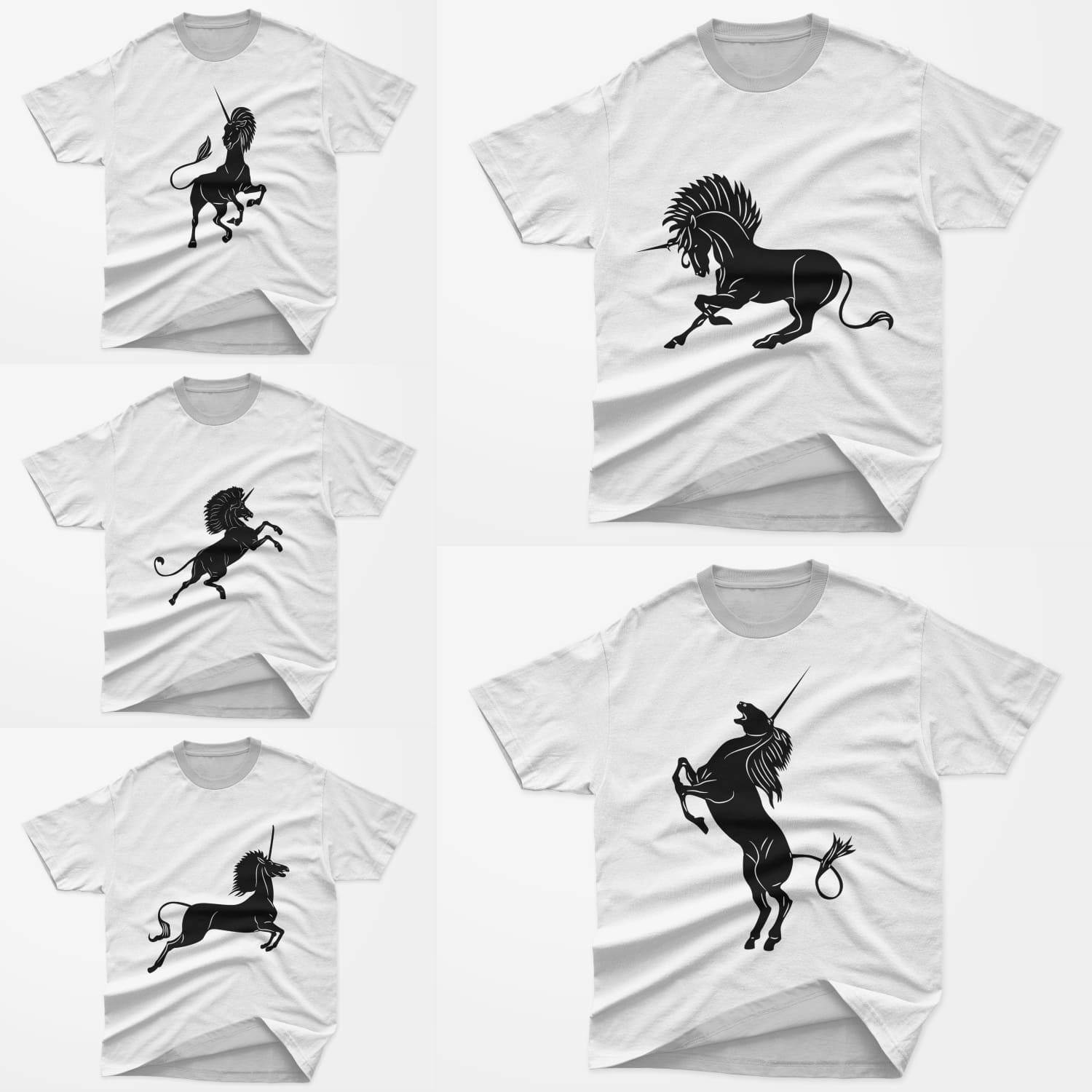 Unicorn Silhouette T-shirt Designs Bundle Cover.