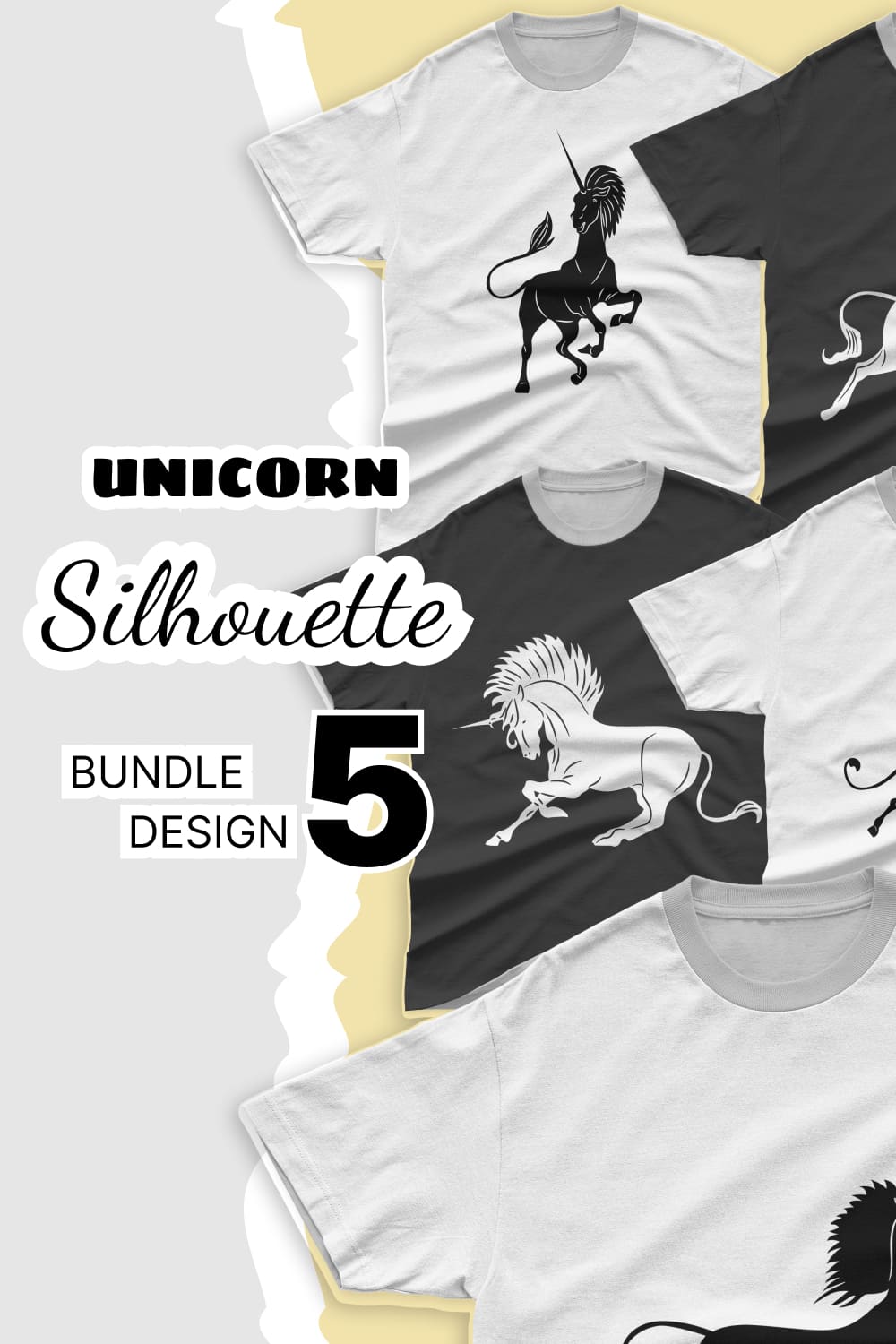 Unicorn Silhouette T-shirt Designs Bundle - Pinterest.